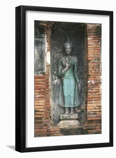 Thailand, Ayutthaya Historical Park, Wat Mahathat, Statue of Buddha-null-Framed Giclee Print