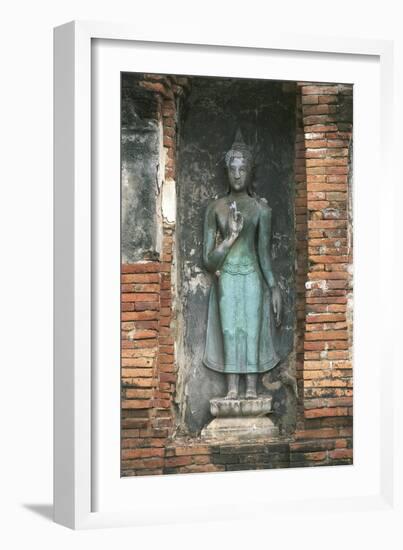 Thailand, Ayutthaya Historical Park, Wat Mahathat, Statue of Buddha-null-Framed Giclee Print