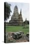 Thailand, Ayutthaya Historical Park, Wat Mahathat-null-Stretched Canvas