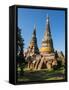 Thailand, Ayutthaya, Phra Nakhon Si Ayutthaya Old Siam Temple-Terry Eggers-Framed Stretched Canvas