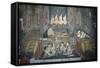 Thailand, Ayutthaya, Wat Suwan Dararam Temple, Mural Painting Showing Scenes from Life of Buddha-null-Framed Stretched Canvas