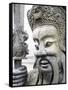 Thailand, Bangkok, Chinese warrior guardian statue at Wat Pho Buddhist temple-Terry Eggers-Framed Stretched Canvas