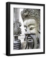 Thailand, Bangkok, Chinese warrior guardian statue at Wat Pho Buddhist temple-Terry Eggers-Framed Photographic Print