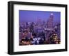 Thailand, Bangkok, City Skyline and Chao Phraya River at Night-Steve Vidler-Framed Photographic Print