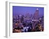 Thailand, Bangkok, City Skyline and Chao Phraya River at Night-Steve Vidler-Framed Photographic Print