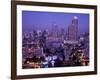 Thailand, Bangkok, City Skyline and Chao Phraya River at Night-Steve Vidler-Framed Photographic Print