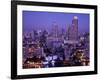 Thailand, Bangkok, City Skyline and Chao Phraya River at Night-Steve Vidler-Framed Photographic Print