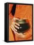 Thailand, Bangkok, Detail of Monk Holding Alms Bowl-Steve Vidler-Framed Stretched Canvas