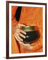 Thailand, Bangkok, Detail of Monk Holding Alms Bowl-Steve Vidler-Framed Photographic Print