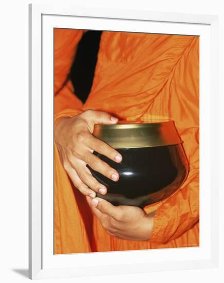 Thailand, Bangkok, Detail of Monk Holding Alms Bowl-Steve Vidler-Framed Photographic Print