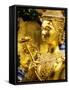 Thailand, Bangkok, Golden Kinnara statue at Emerald Buddha Temple, Wat Phra Kaew, Grand Palace-Terry Eggers-Framed Stretched Canvas
