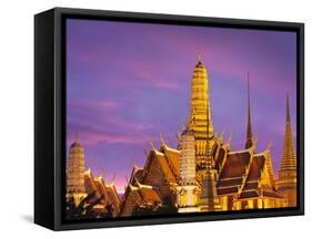 Thailand, Bangkok, Grand Palace, Wat Phra Kaeo at Dusk-Shaun Egan-Framed Stretched Canvas