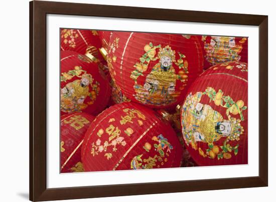 Thailand, Bangkok, Paper lanterns in a pile before being hung for festival.-Merrill Images-Framed Photographic Print