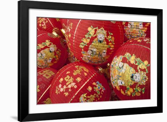 Thailand, Bangkok, Paper lanterns in a pile before being hung for festival.-Merrill Images-Framed Photographic Print