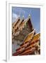 Thailand, Bangkok. Repeating roof design of Wat Benchamabophit.-Brenda Tharp-Framed Photographic Print