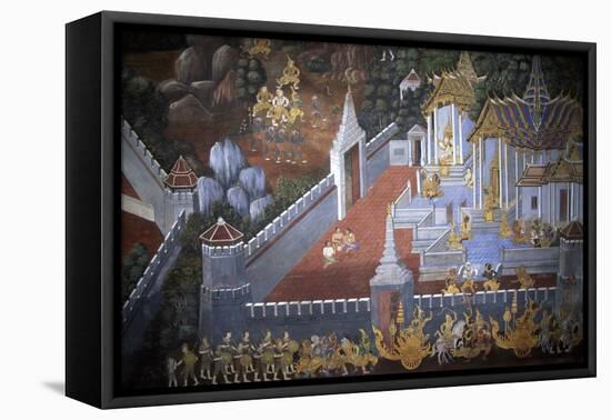 Thailand, Bangkok, Royal Palace, Mural Painting-null-Framed Stretched Canvas