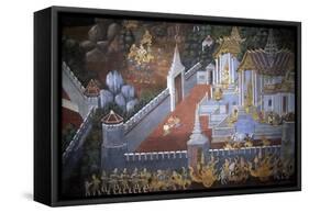 Thailand, Bangkok, Royal Palace, Mural Painting-null-Framed Stretched Canvas