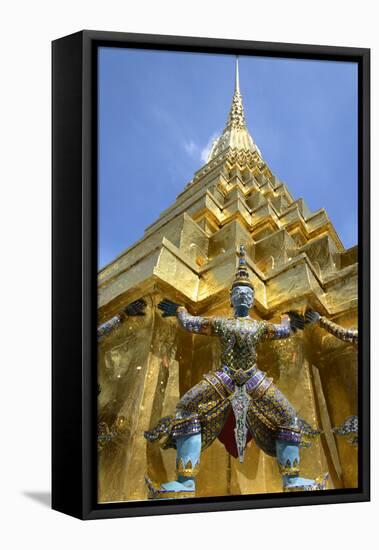 Thailand, Bangkok. Statue at Grand Palace-Matt Freedman-Framed Stretched Canvas