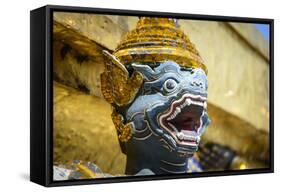 Thailand, Bangkok. Statue at Grand Palace-Matt Freedman-Framed Stretched Canvas