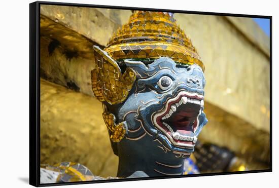 Thailand, Bangkok. Statue at Grand Palace-Matt Freedman-Framed Stretched Canvas