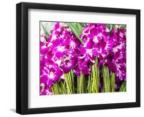 Thailand, Bangkok Street Flower Market. Flowers ready for display.-Terry Eggers-Framed Photographic Print