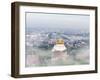 Thailand, Bangkok, the Golden Mount (Phu Khao Thong) at Wat Saket Shrouded in Fog-Shaun Egan-Framed Photographic Print