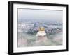 Thailand, Bangkok, the Golden Mount (Phu Khao Thong) at Wat Saket Shrouded in Fog-Shaun Egan-Framed Photographic Print