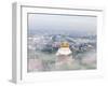 Thailand, Bangkok, the Golden Mount (Phu Khao Thong) at Wat Saket Shrouded in Fog-Shaun Egan-Framed Photographic Print