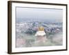 Thailand, Bangkok, the Golden Mount (Phu Khao Thong) at Wat Saket Shrouded in Fog-Shaun Egan-Framed Photographic Print