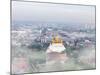 Thailand, Bangkok, the Golden Mount (Phu Khao Thong) at Wat Saket Shrouded in Fog-Shaun Egan-Mounted Photographic Print