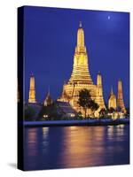 Thailand, Bangkok, Wat Arun Temple at Night-Shaun Egan-Stretched Canvas