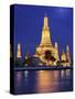 Thailand, Bangkok, Wat Arun Temple at Night-Shaun Egan-Stretched Canvas