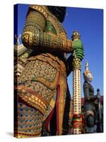 Thailand, Bangkok, Wat Arun, Temple of Dawn, Temple Guardian Statue-Steve Vidler-Stretched Canvas