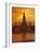 Thailand, Bangkok, Wat Arun ,Temple of the Dawn and Chao Phraya River Illuminated at Sunset-Gavin Hellier-Framed Photographic Print