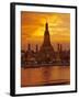 Thailand, Bangkok, Wat Arun ,Temple of the Dawn and Chao Phraya River Illuminated at Sunset-Gavin Hellier-Framed Photographic Print