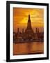 Thailand, Bangkok, Wat Arun ,Temple of the Dawn and Chao Phraya River Illuminated at Sunset-Gavin Hellier-Framed Photographic Print