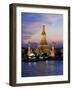 Thailand, Bangkok, Wat Arun ,Temple of the Dawn and Chao Phraya River Illuminated at Sunset-Gavin Hellier-Framed Photographic Print