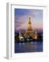 Thailand, Bangkok, Wat Arun ,Temple of the Dawn and Chao Phraya River Illuminated at Sunset-Gavin Hellier-Framed Photographic Print