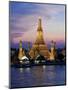 Thailand, Bangkok, Wat Arun ,Temple of the Dawn and Chao Phraya River Illuminated at Sunset-Gavin Hellier-Mounted Photographic Print