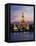 Thailand, Bangkok, Wat Arun ,Temple of the Dawn and Chao Phraya River Illuminated at Sunset-Gavin Hellier-Framed Stretched Canvas