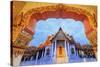 Thailand, Bangkok, Wat Benchamabophit (Marble Temple)-Michele Falzone-Stretched Canvas