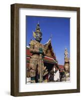 Thailand, Bangkok, Wat Phra Kaew, Grand Palace, Statues in Wat Phra Kaew-Steve Vidler-Framed Photographic Print