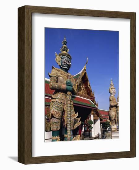 Thailand, Bangkok, Wat Phra Kaew, Grand Palace, Statues in Wat Phra Kaew-Steve Vidler-Framed Photographic Print