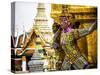 Thailand, Bangkok, Yaksha at Wat Phra Kaeo The Grand Palace-Terry Eggers-Stretched Canvas