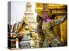 Thailand, Bangkok, Yaksha at Wat Phra Kaeo The Grand Palace-Terry Eggers-Stretched Canvas