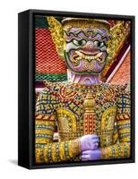 Thailand, Bangkok, Yaksha at Wat Phra Kaeo The Grand Palace-Terry Eggers-Framed Stretched Canvas