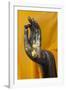 Thailand. Buddha Statue hand with gold leaf tokens.-Brenda Tharp-Framed Photographic Print