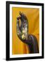 Thailand. Buddha Statue hand with gold leaf tokens.-Brenda Tharp-Framed Photographic Print