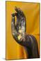 Thailand. Buddha Statue hand with gold leaf tokens.-Brenda Tharp-Mounted Photographic Print