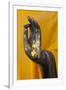 Thailand. Buddha Statue hand with gold leaf tokens.-Brenda Tharp-Framed Photographic Print